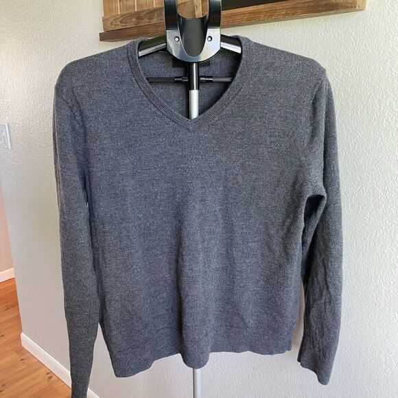 Set of 2 Banana Republic 100% Extra Fine Merino Wool by Baruffa Sweaters Mens L - Picture 2 of 9